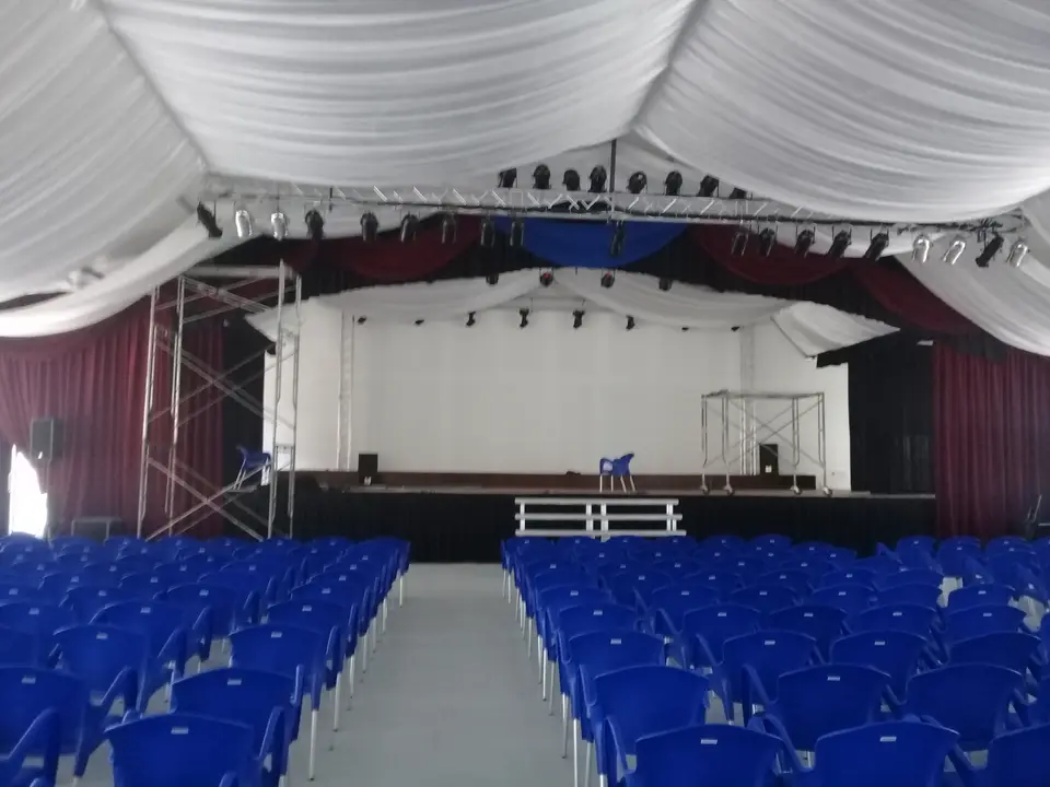 Multipurpose Hall Stage Curtains and Drapery — stage curtain project photograph 5