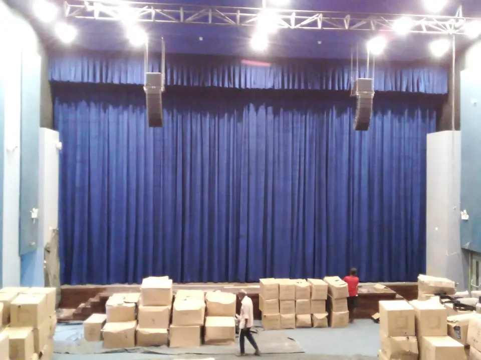 Stage Curtains for a New Auditorium Building — stage curtain project photograph 8